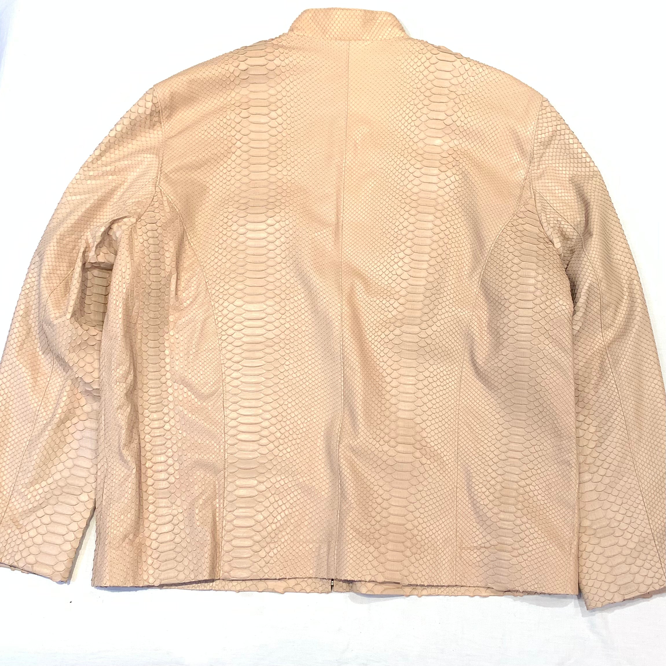 Safari Men's Beige All-Over Python Snakeskin Jacket - Dudes Boutique