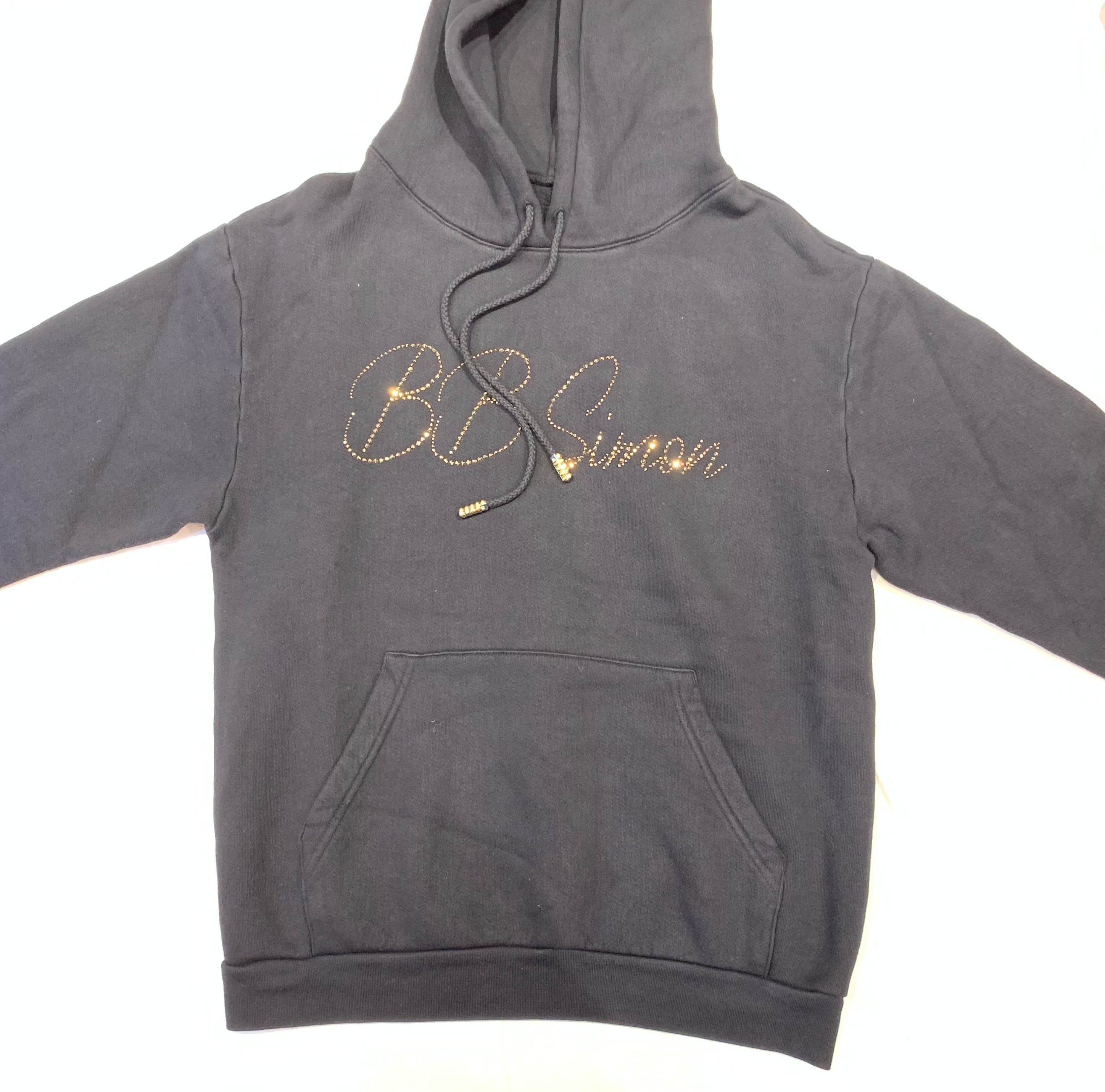 b.b. Simon Signature Black & Gold Crystal Hoodie - Dudes Boutique