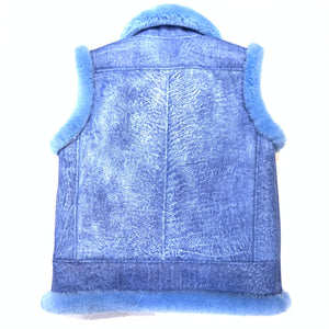 Kashani Men's Powder Blue Shearling Vest - Dudes Boutique