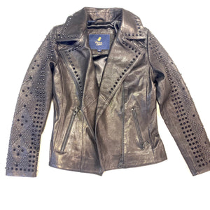 Barya NewYork Ladies Black Spike Biker Jacket - Dudes Boutique