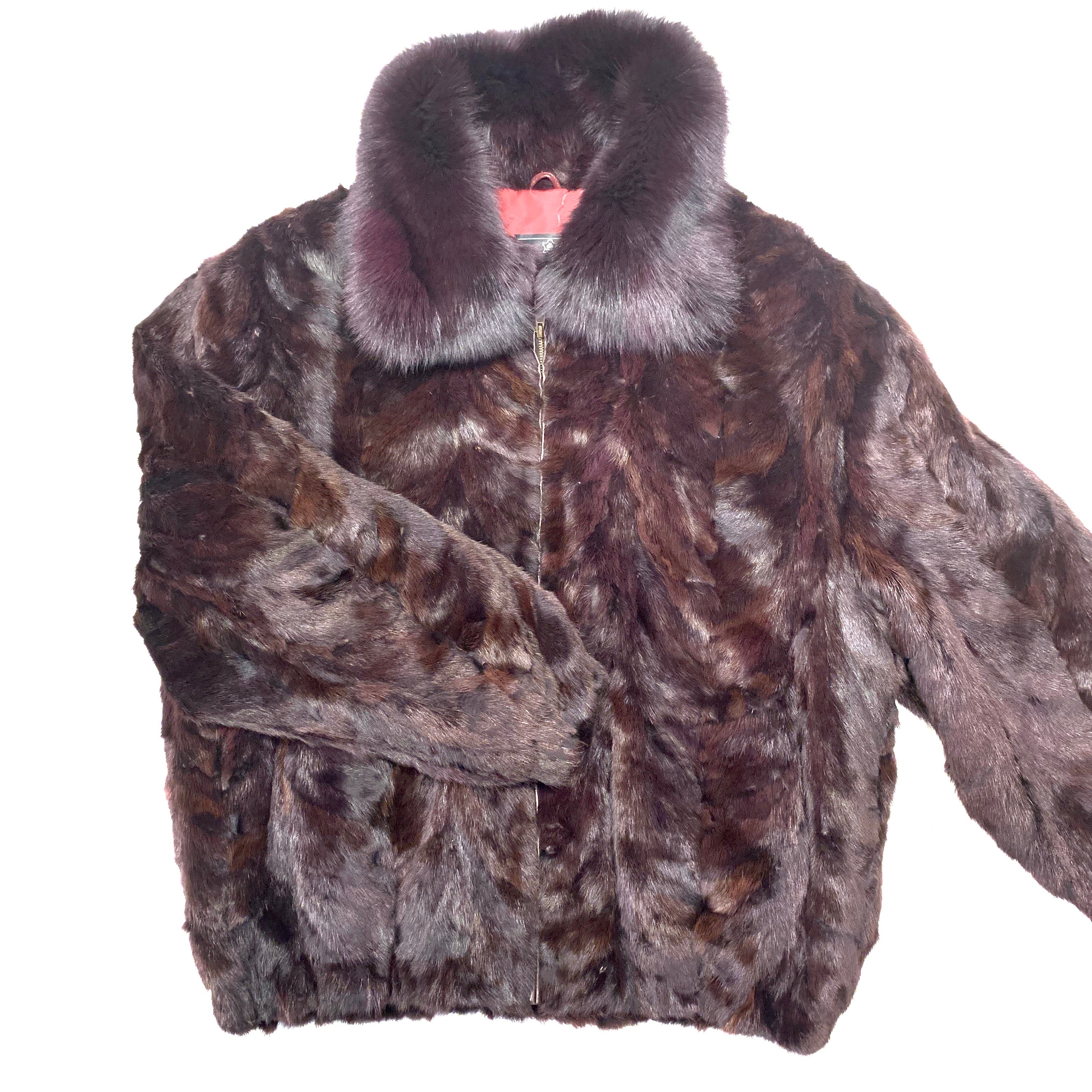 Kashani Wine Mink Bomber Jacket - Dudes Boutique