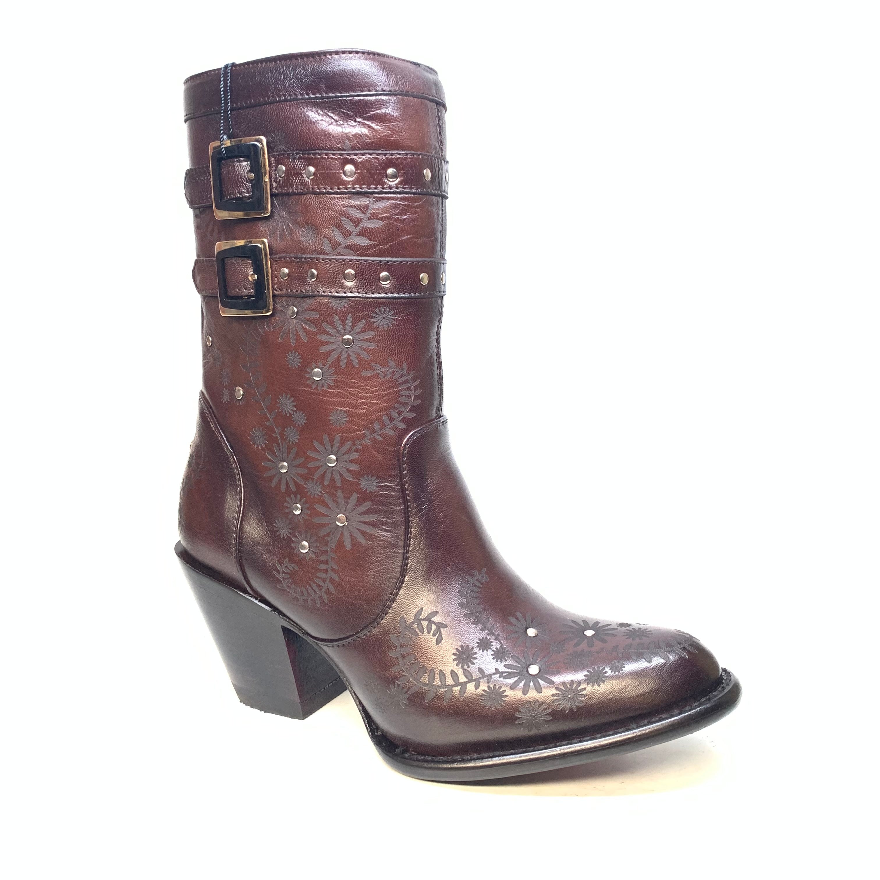 Los Altos Ladies Sunflower Studded Bovine Leather Bootie - Dudes Boutique