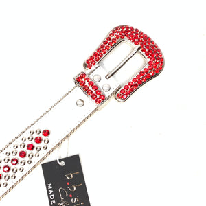 b.b. Simon White Red Magic Crystal Belt - Dudes Boutique