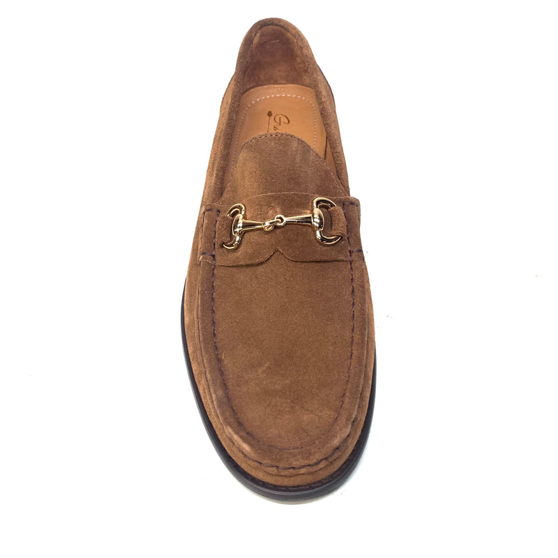 Sigotto Brown Suede Buckle Leather Loafers - Dudes Boutique