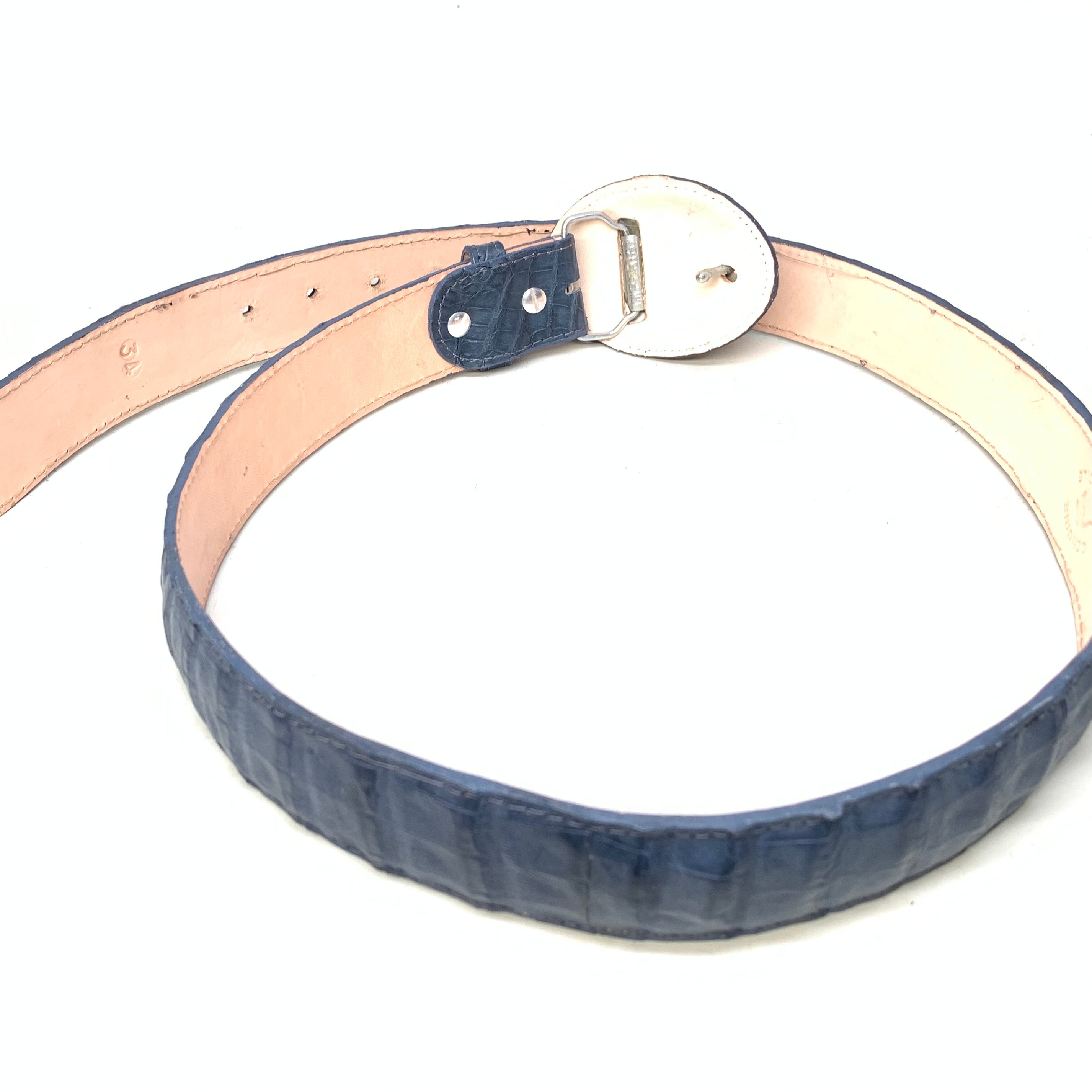 Kashani Blue Crocodile Belt - Dudes Boutique