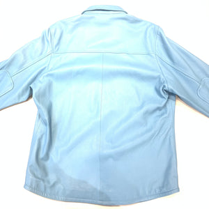 Kashani Men's Baby Blue Lambskin Button-Up Shirt - Dudes Boutique