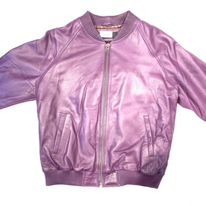 Kashani Purple Lambskin MA-1 Bomber Jacket - Dudes Boutique