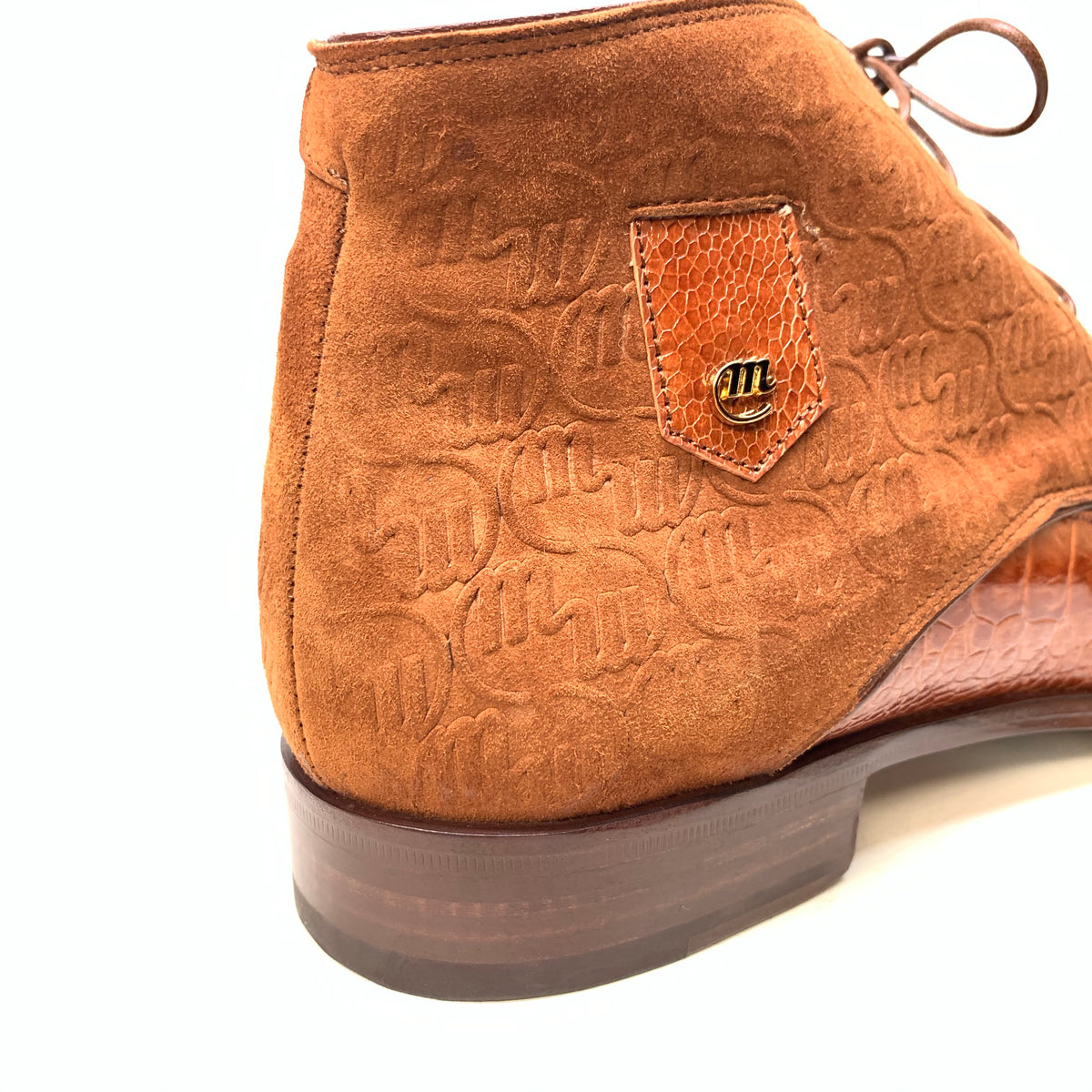 Mauri 2831 'Chicago' Cognac Ostrich Leg/Hornback Tail/Calf Ankle Boot - Dudes Boutique