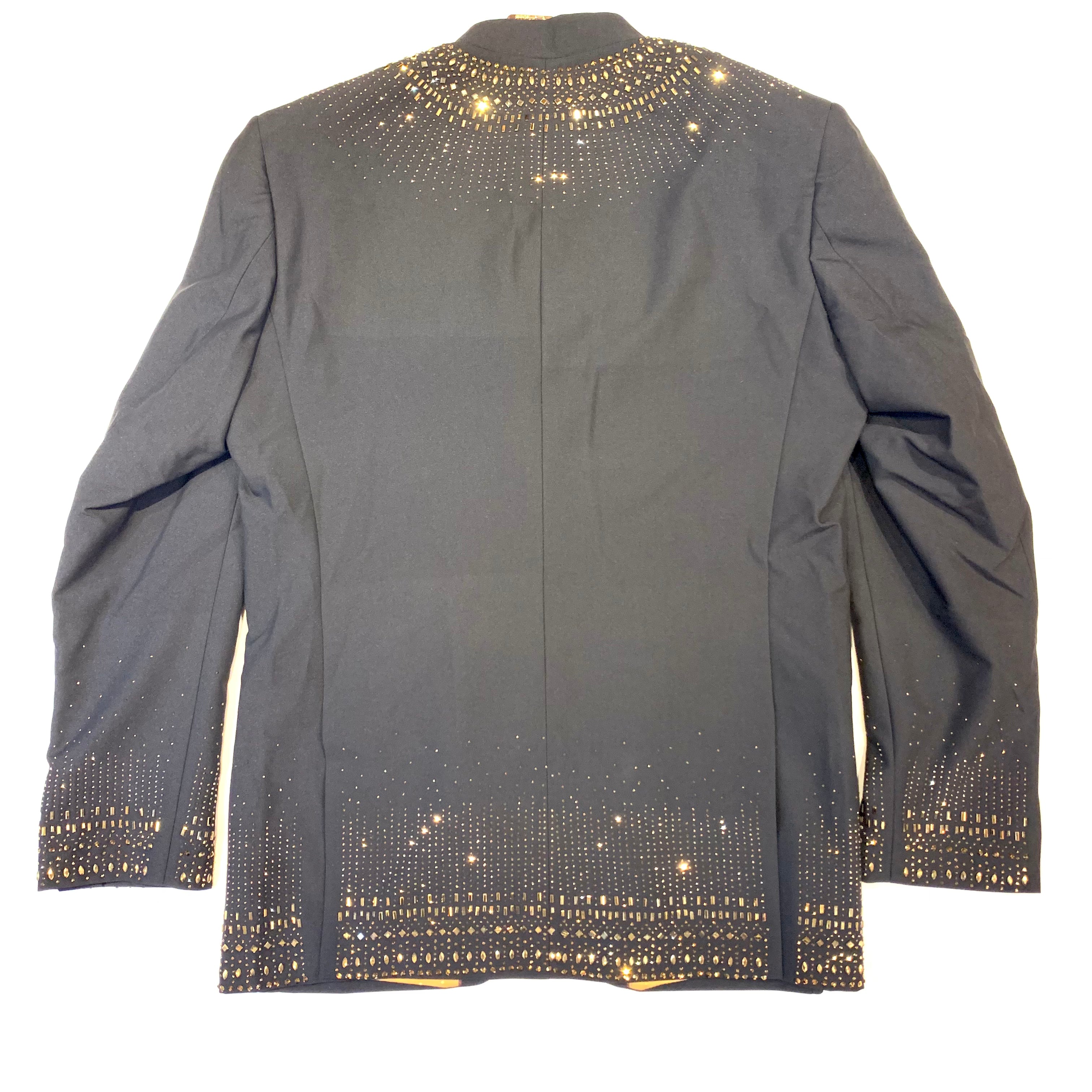 Barocco Men's Black Gold Crystal Blazer - Dudes Boutique