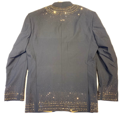 Barocco Men's Black Gold Crystal Blazer - Dudes Boutique