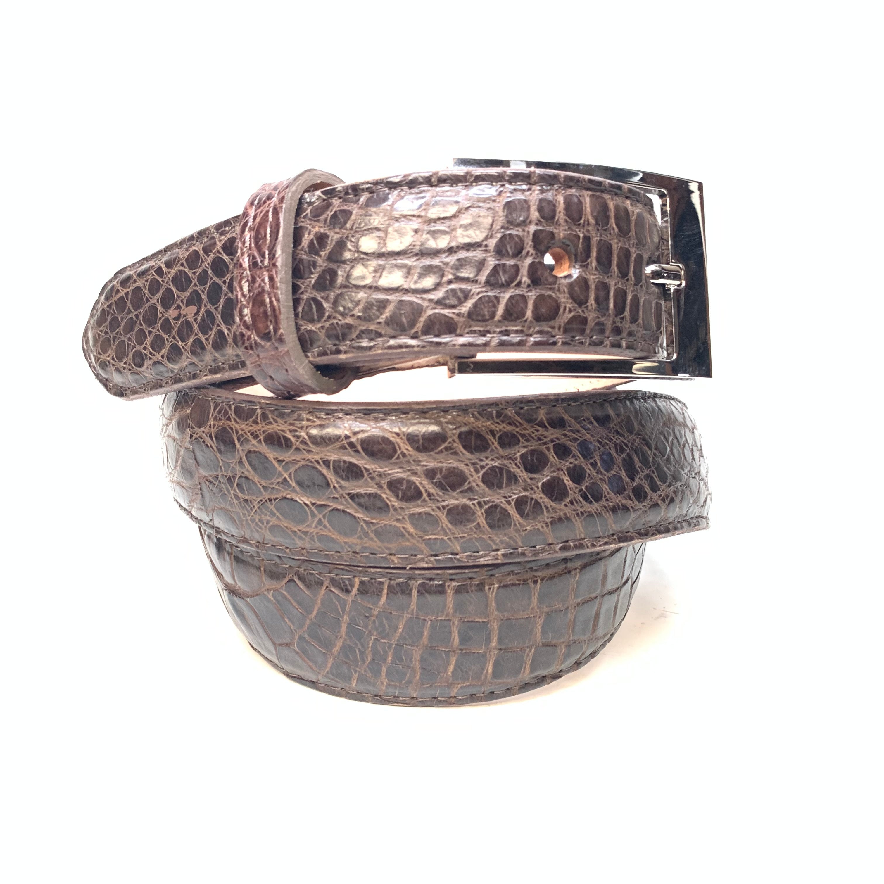 Kashani Brown Alligator Body Belt - Dudes Boutique