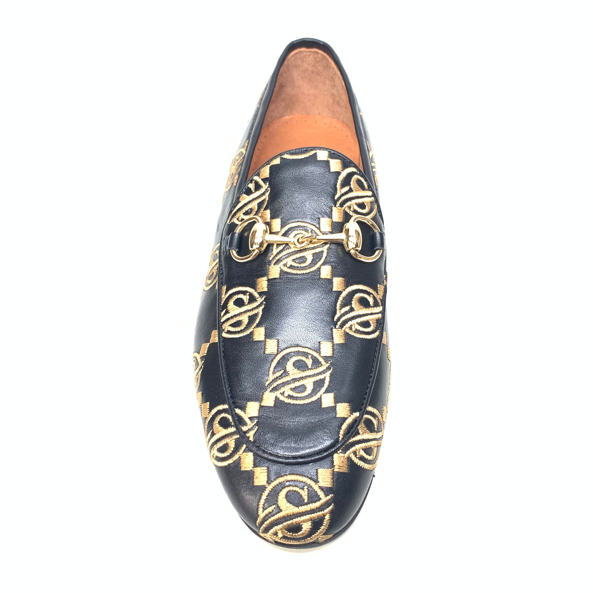 Sigotto Black Gold Embroidered Buckled Penny Loafers - Dudes Boutique