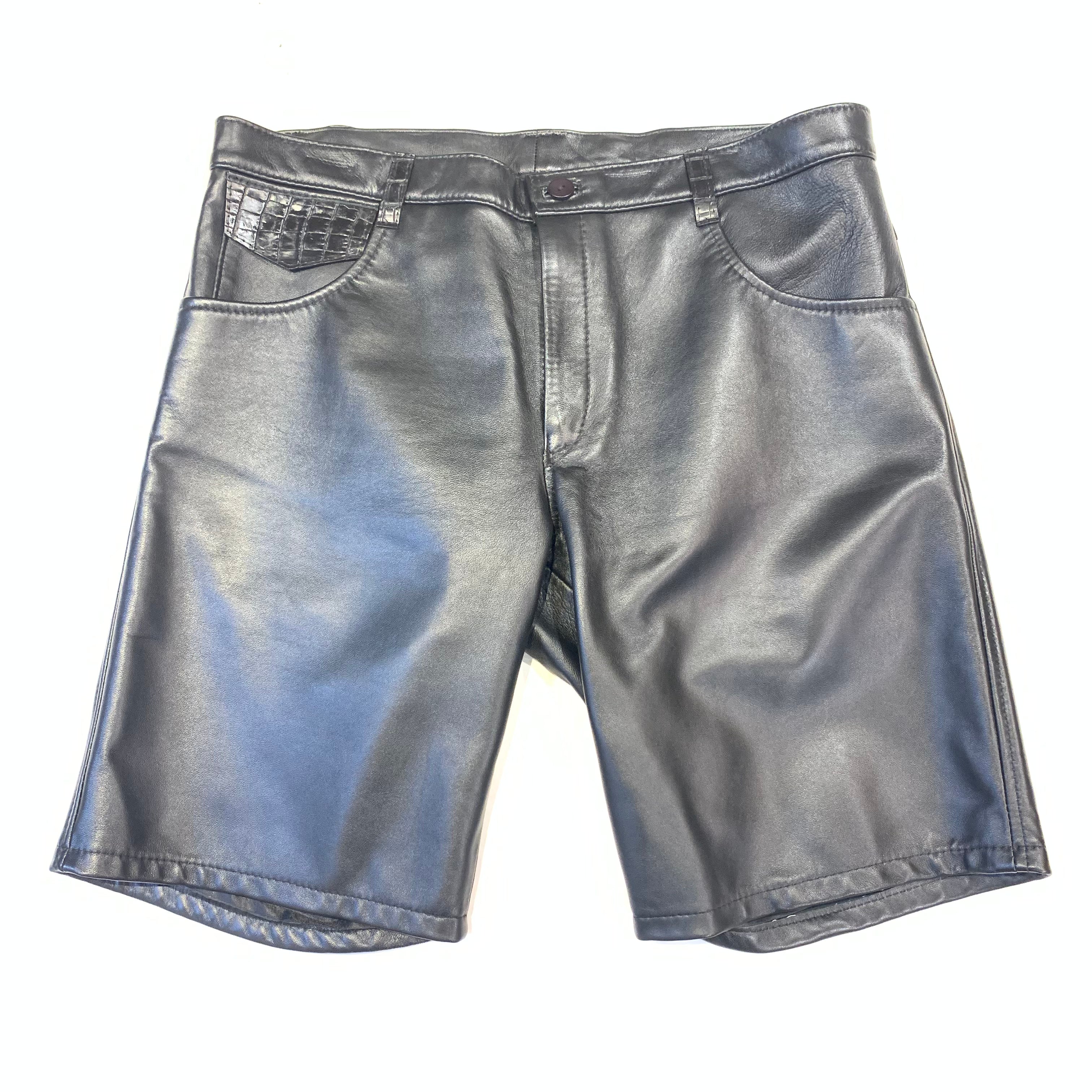 Kashani Men's Hornback/Lambskin Leather Shorts - Dudes Boutique