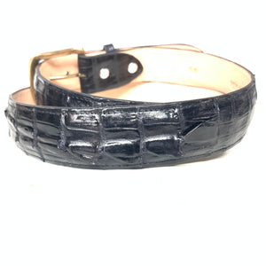 Kashani Black Hornback Crocodile Tail Exotic Skin Belt - Dudes Boutique