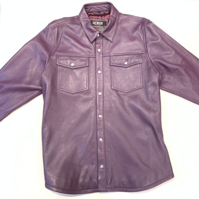 Kashani Men's Purple Lambskin Button-Up Shirt - Dudes Boutique