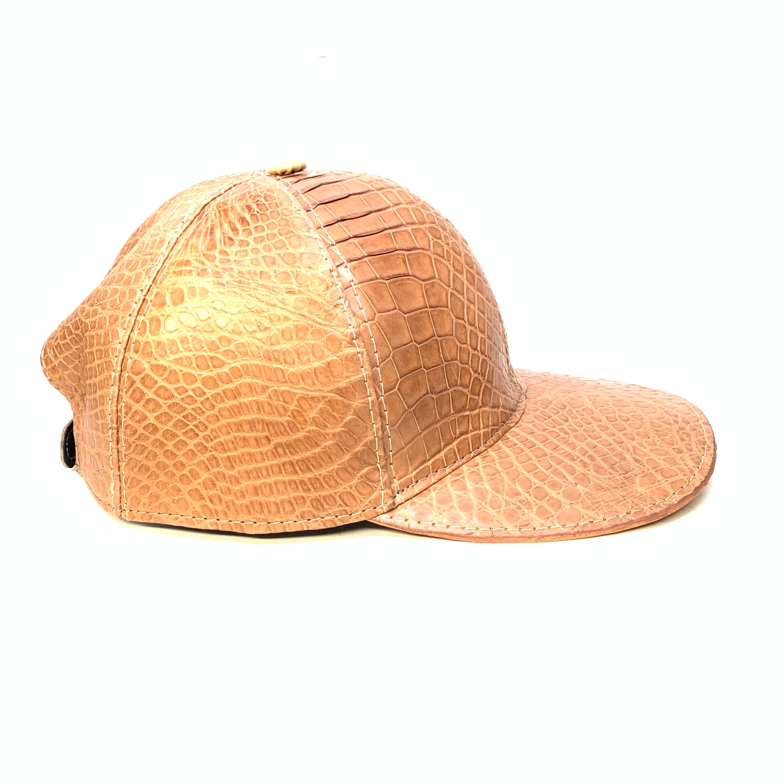 Kashani Tan All-Over Alligator StrapBack Hat - Dudes Boutique