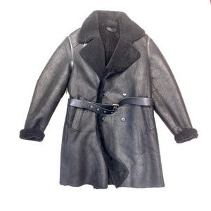 Barya NewYork Black Shearling Trench Coat - Dudes Boutique