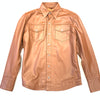 Kashani Men's Cognac Lambskin Button-Up Shirt - Dudes Boutique