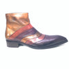 Jo Ghost Brown Three-tone Layered Leather Ankle Boots - Dudes Boutique