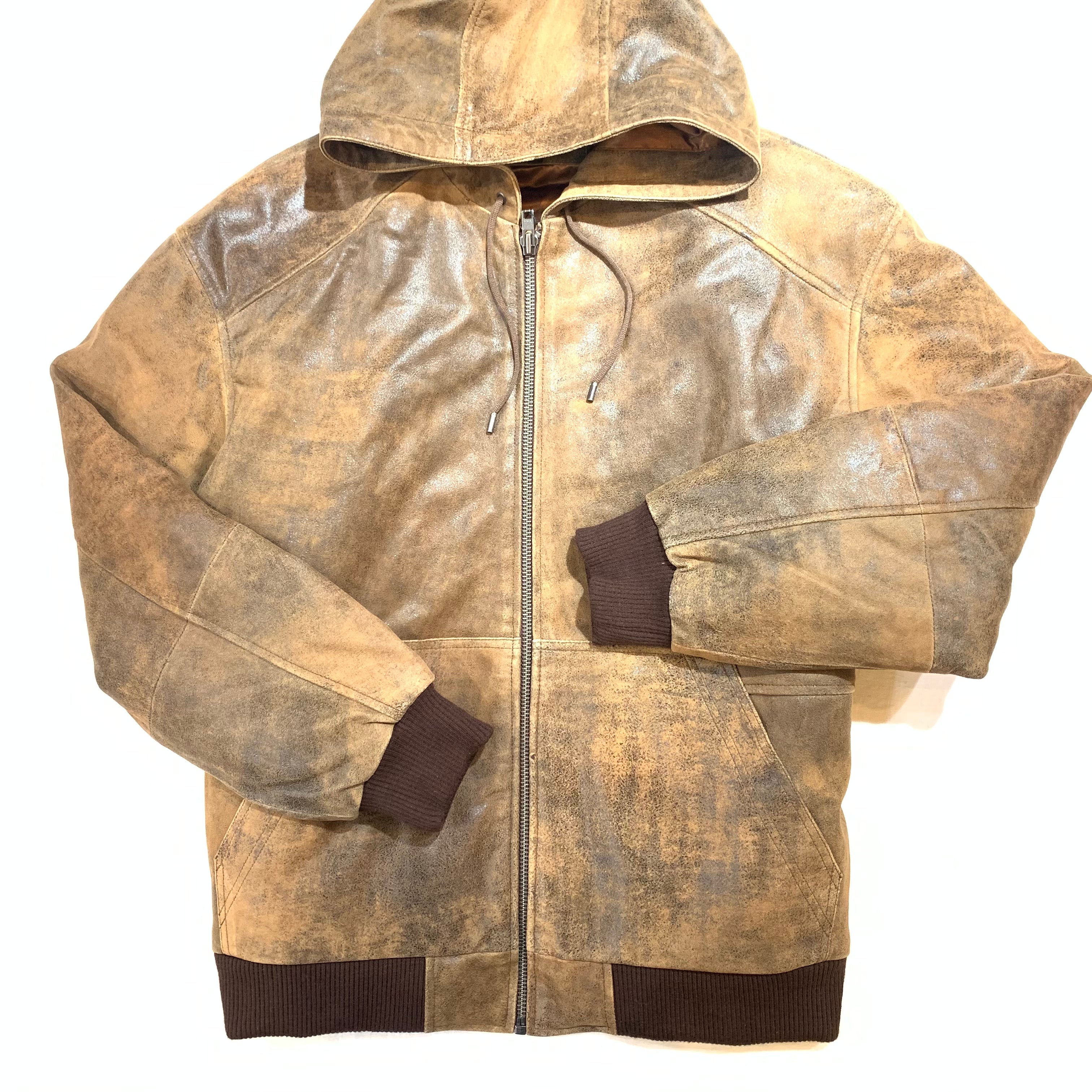 Kashani Jungle Lambskin Hooded Bomber Jacket - Dudes Boutique