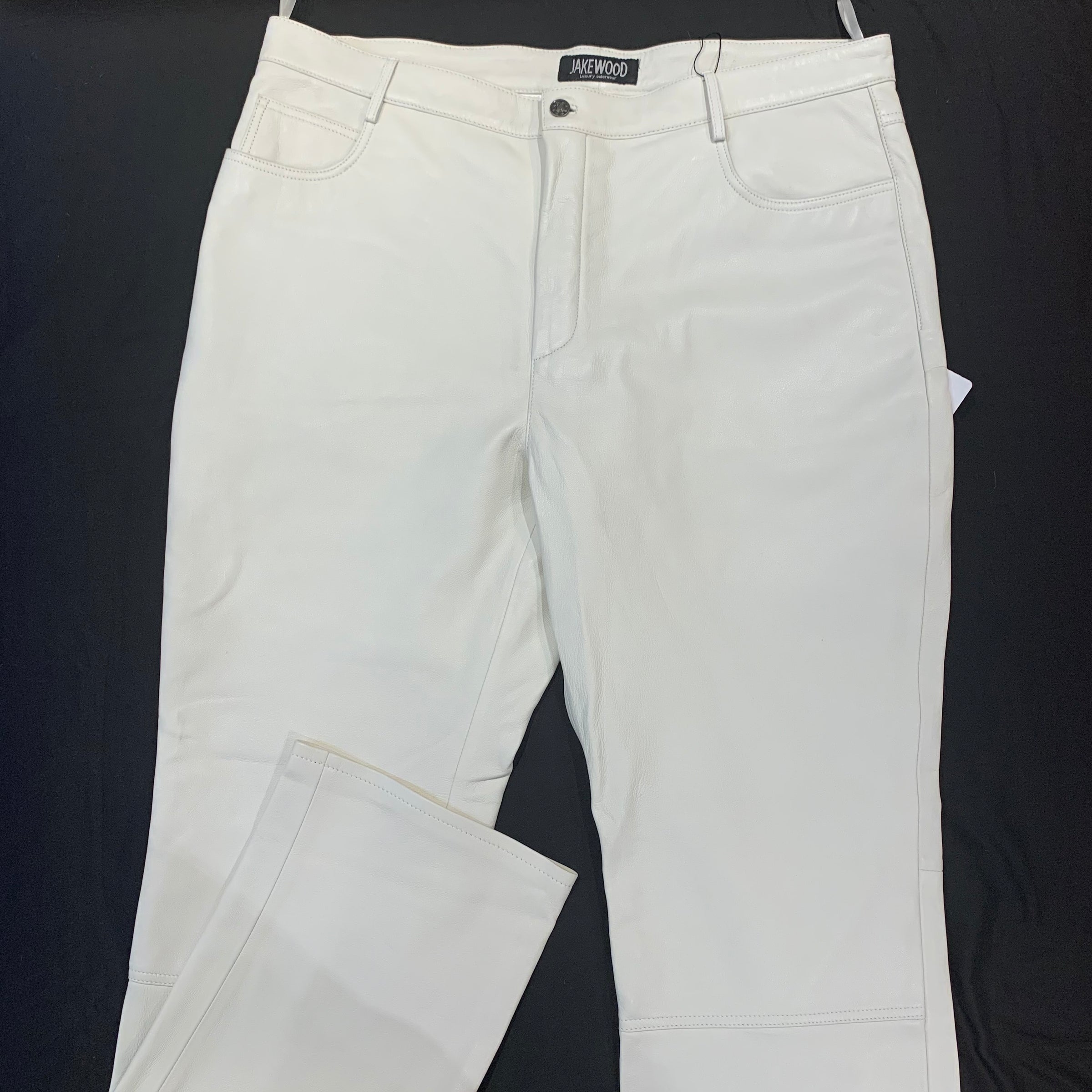 Kashani Men's White Lambskin Straight Cut Leather Pants – Dudes Boutique