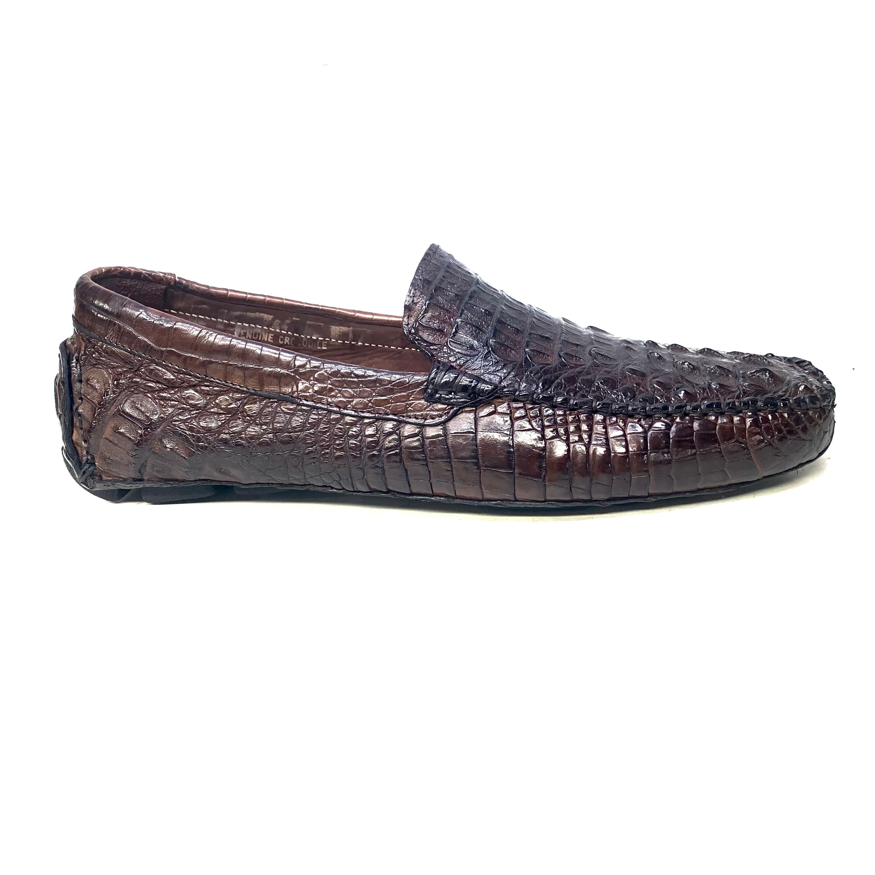 Calzoleria Toscana 4551 Dark Brown Hornback Driver Loafers - Dudes Boutique