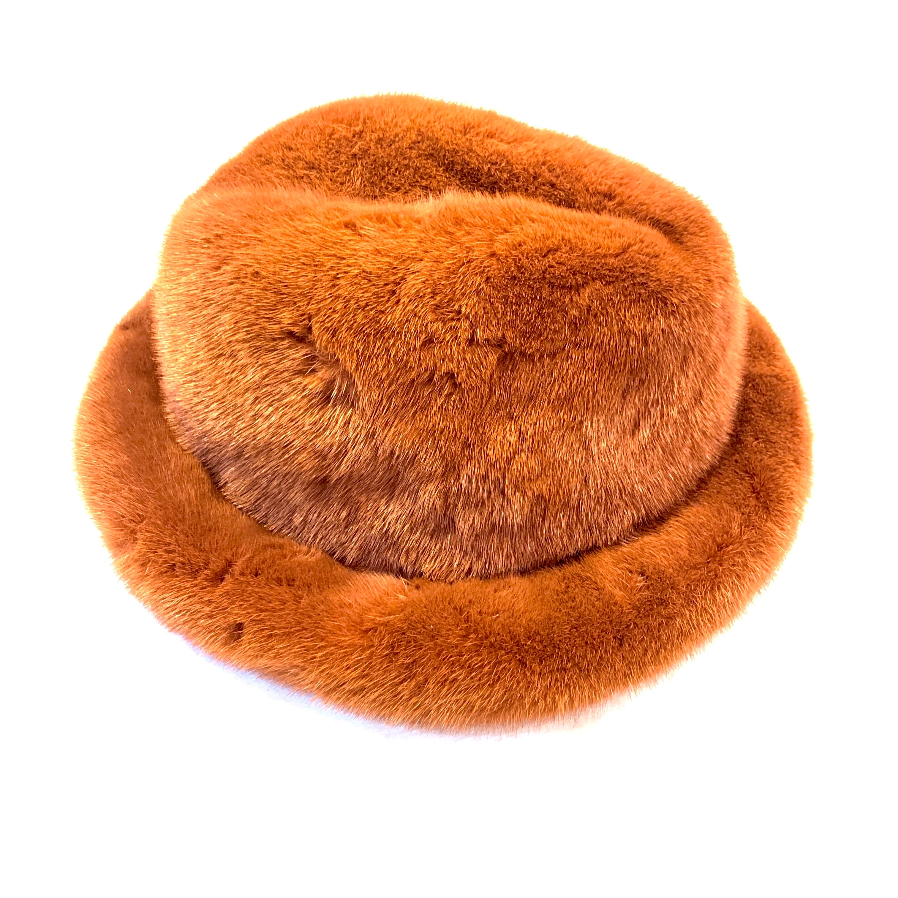 Kashani Men's Cognac Full Mink Fur Top Hat - Dudes Boutique