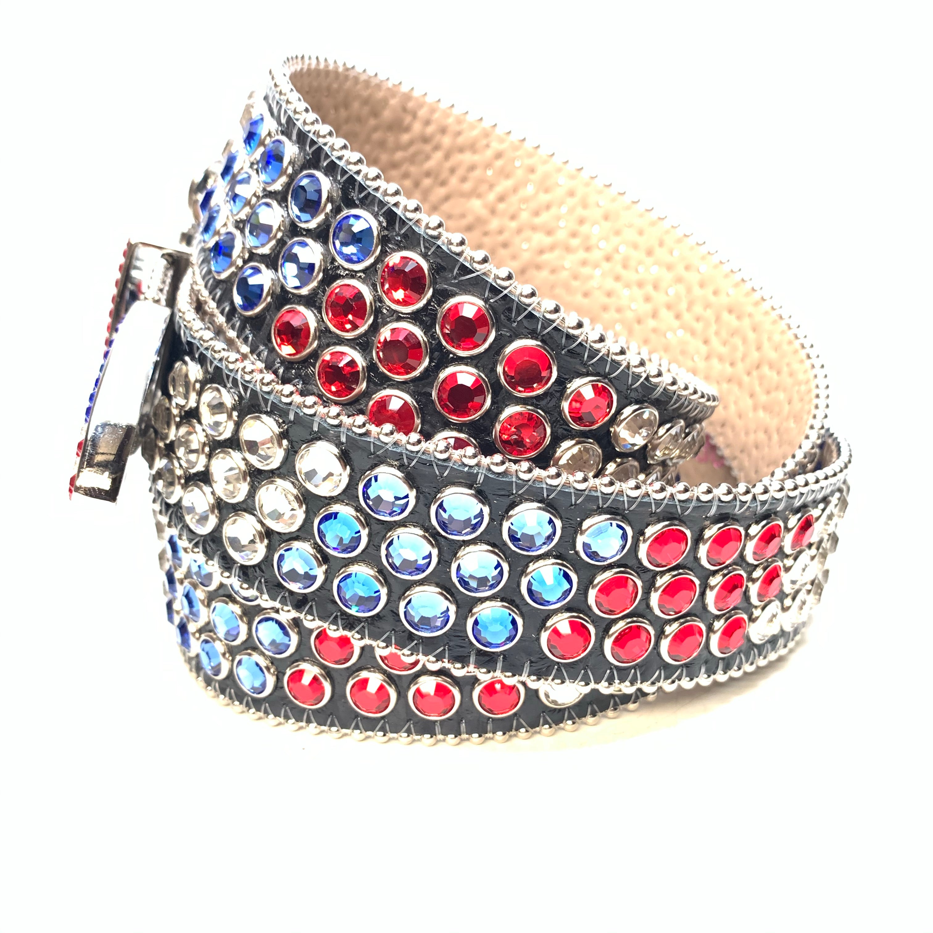 b.b. Simon American Flag Fully Loaded Crystal Belt - Dudes Boutique