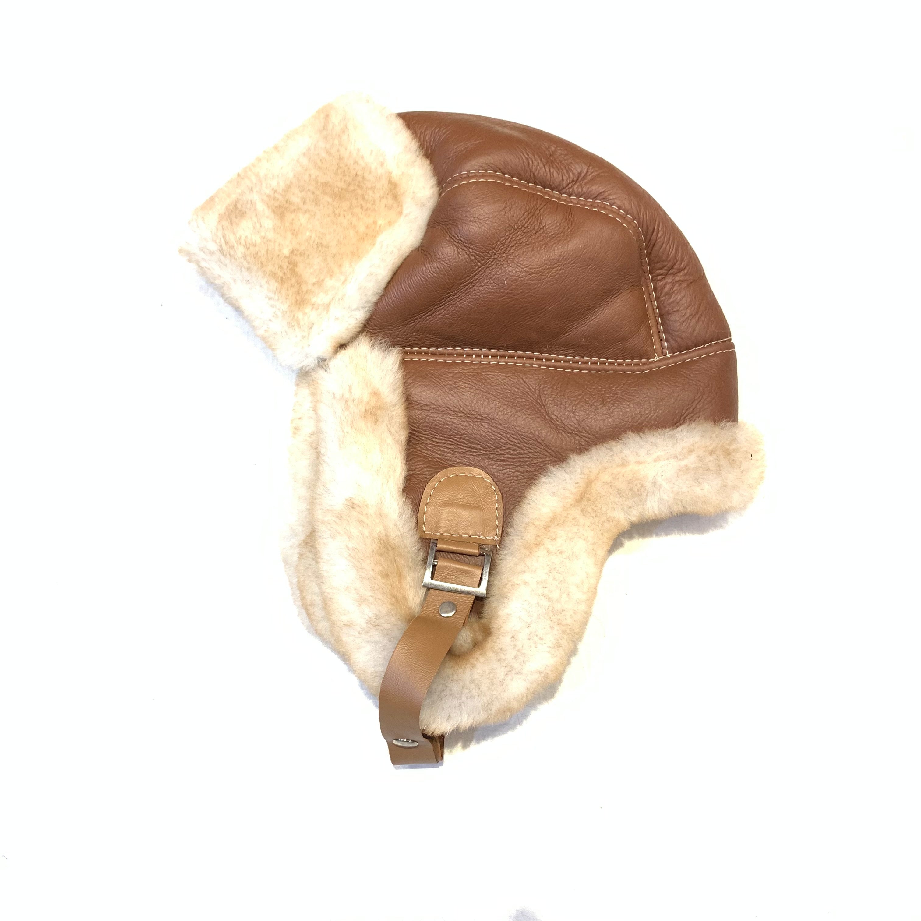 Kashani Cognac Shearling Aviator Hat - Dudes Boutique