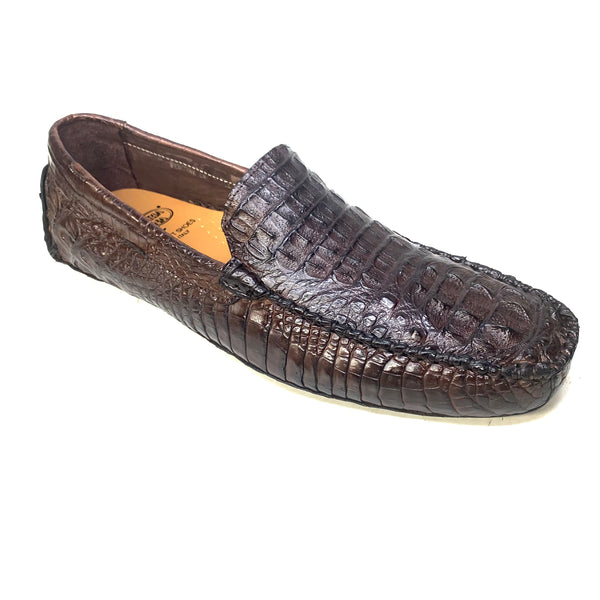 Calzoleria Toscana 4551 Dark Brown Hornback Driver Loafers - Dudes Boutique