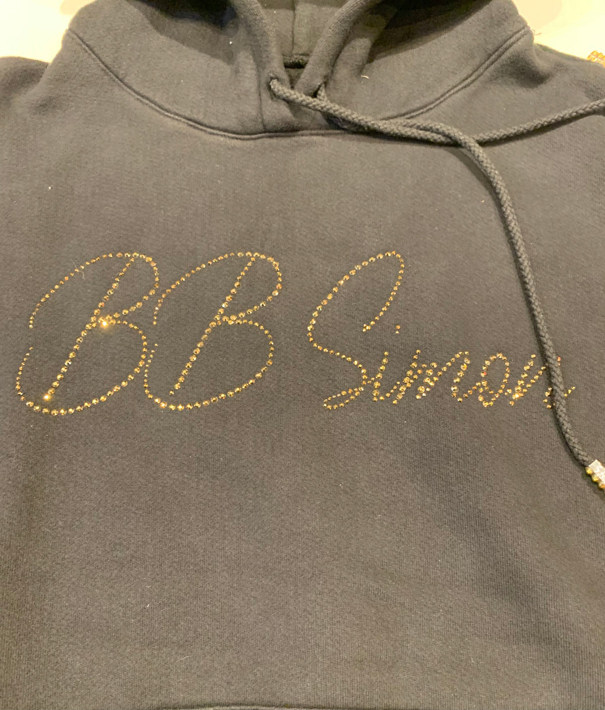 b.b. Simon Signature Black & Gold Crystal Hoodie - Dudes Boutique