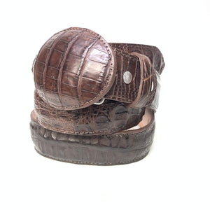 Kashani Chocolate Brown Crocodile Belt - Dudes Boutique