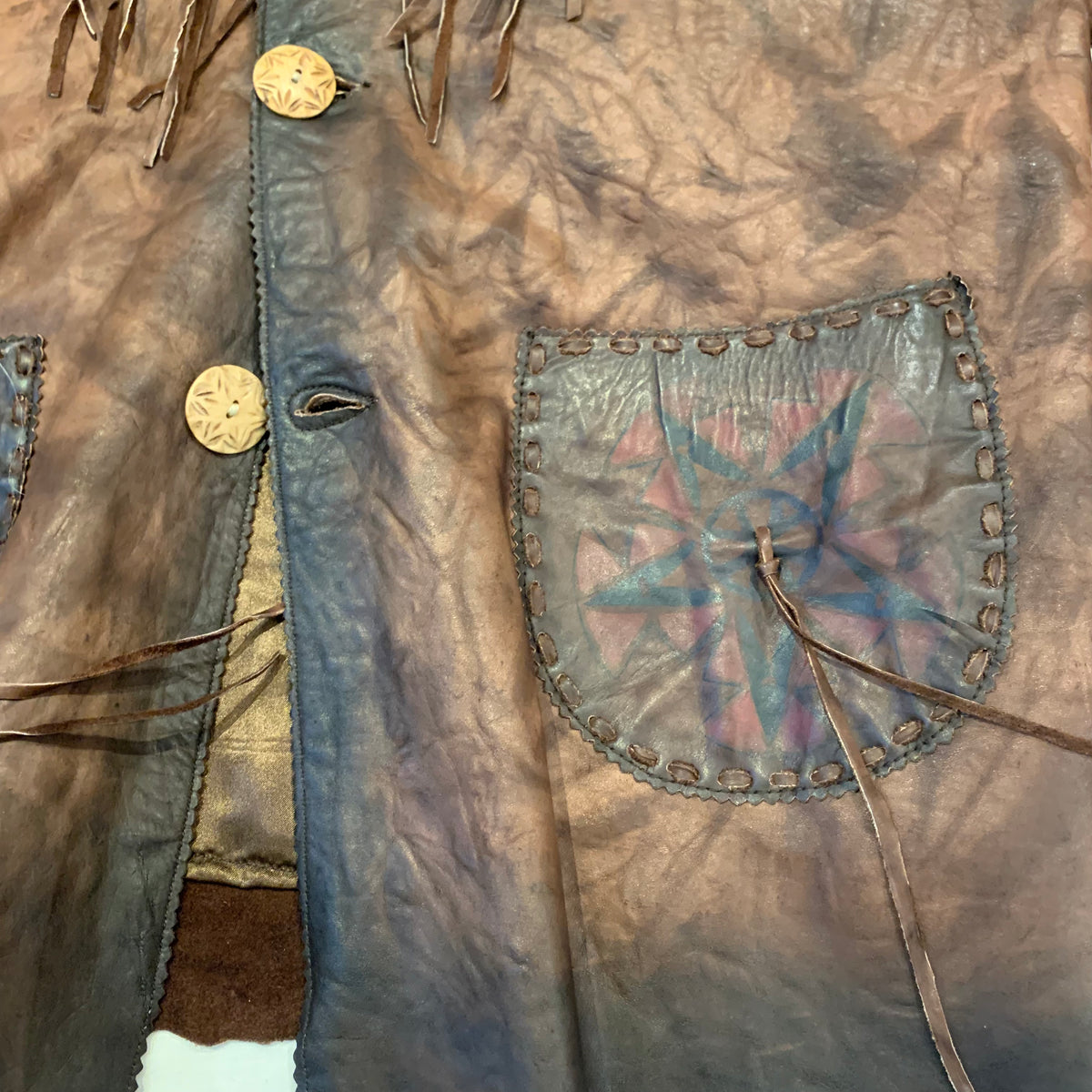 Kobler Hand Crafted Brown Leather Fringe Jacket - Dudes Boutique