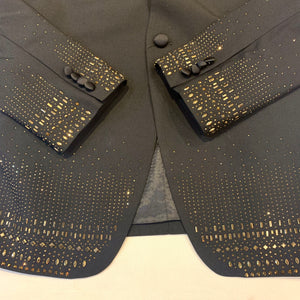Barocco Men's Black Gold Crystal Blazer - Dudes Boutique
