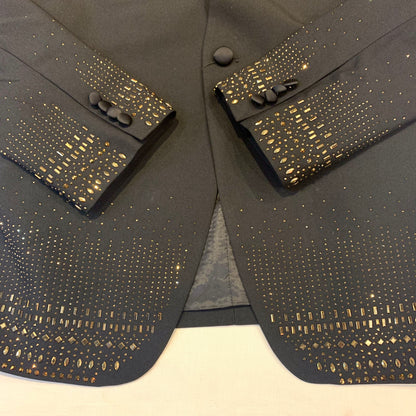 Barocco Men's Black Gold Crystal Blazer - Dudes Boutique