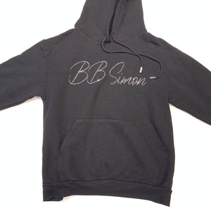 b.b. Simon Signature Black & Chrome Crystal Hoodie - Dudes Boutique