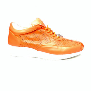 Mauri M770 Orange Arancio Perforated Crocodile Nappa Sneakers - Dudes Boutique