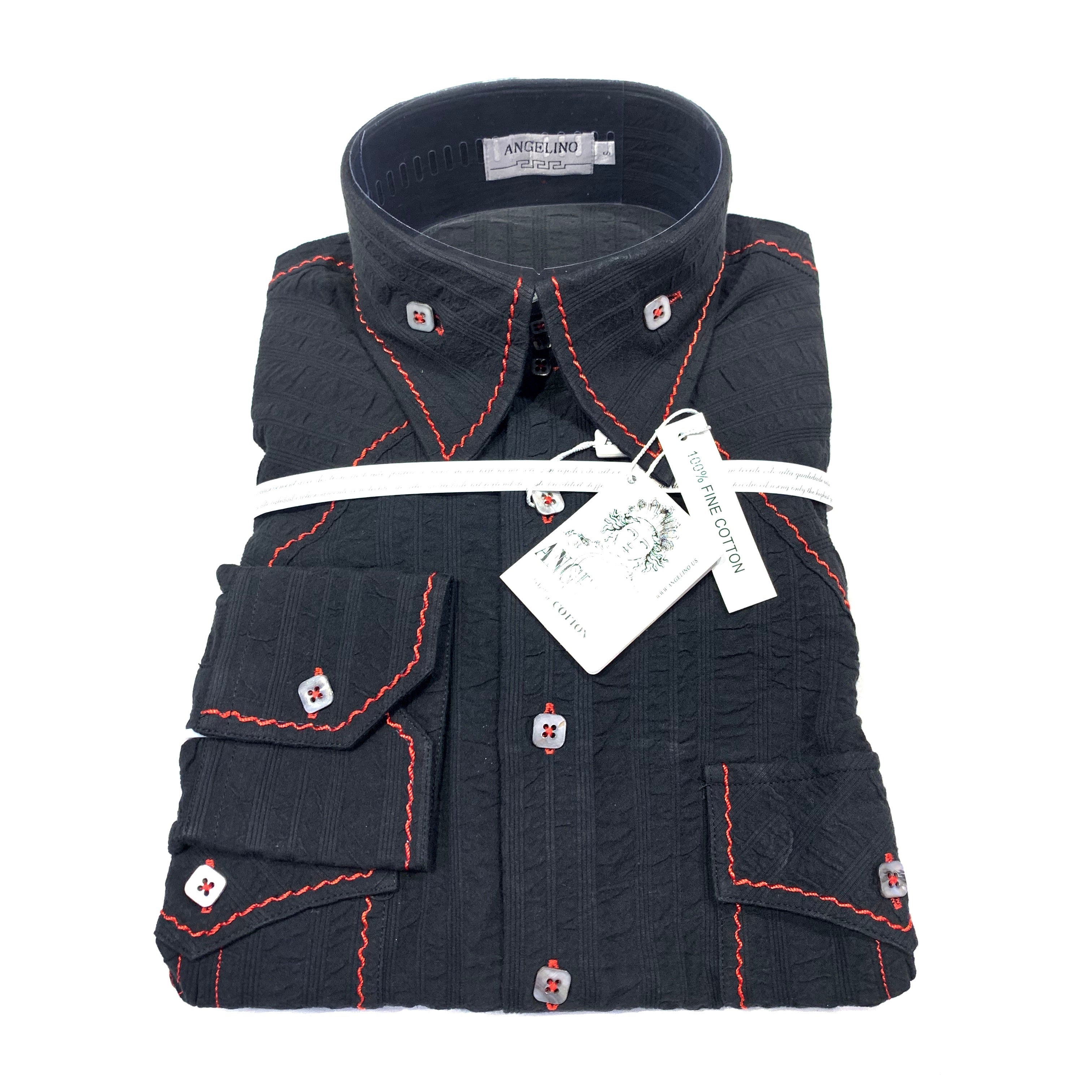 Angelino Hand Stitched Button Up Shirt - Dudes Boutique