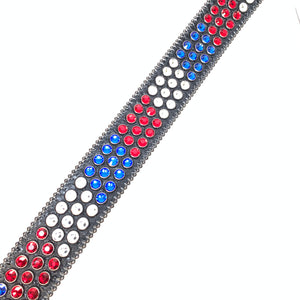 b.b. Simon America Globe Triple Row Fully Loaded Crystal Belt - Dudes Boutique