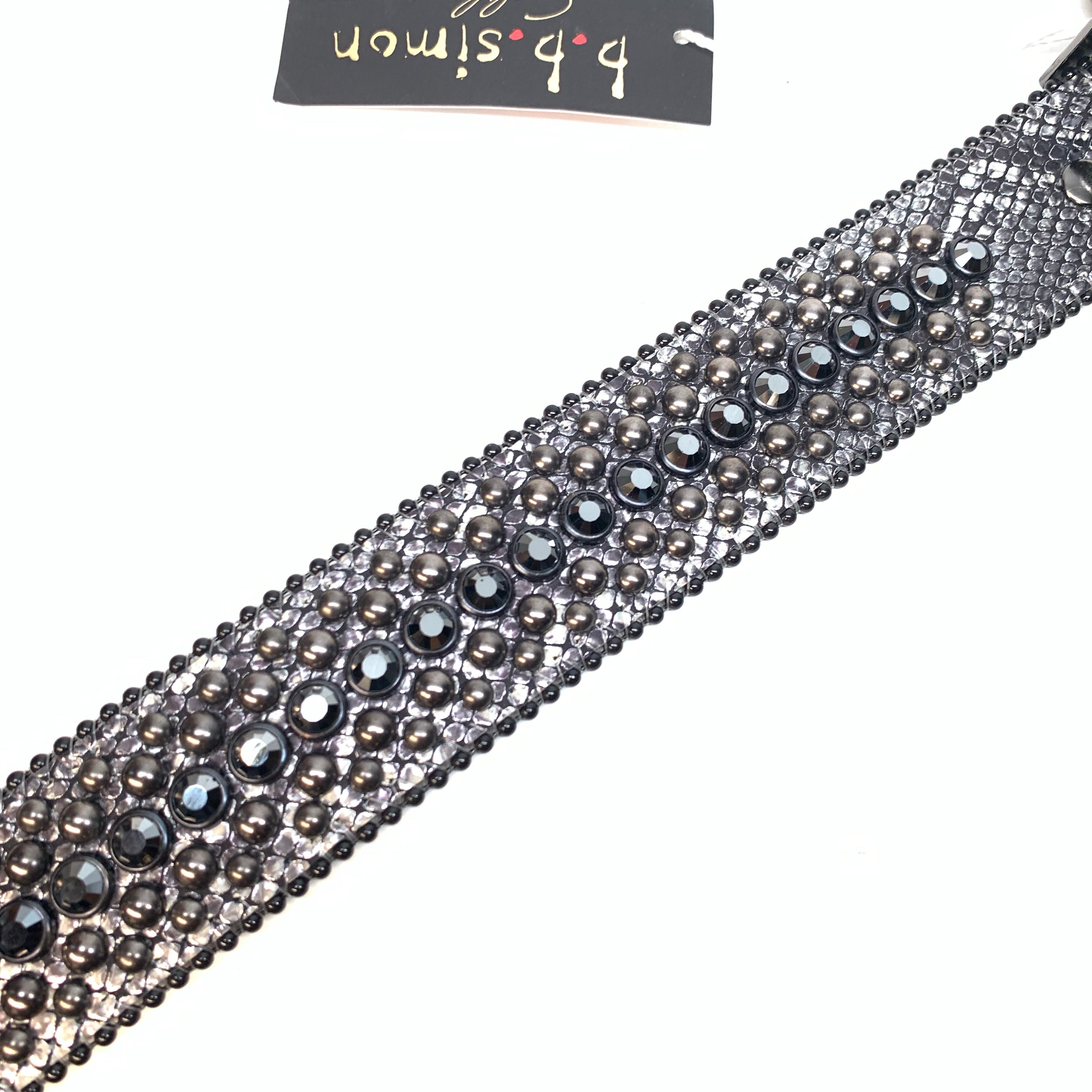 b.b. Simon chrome fully loaded swarovski crystal belt - Dudes Boutique