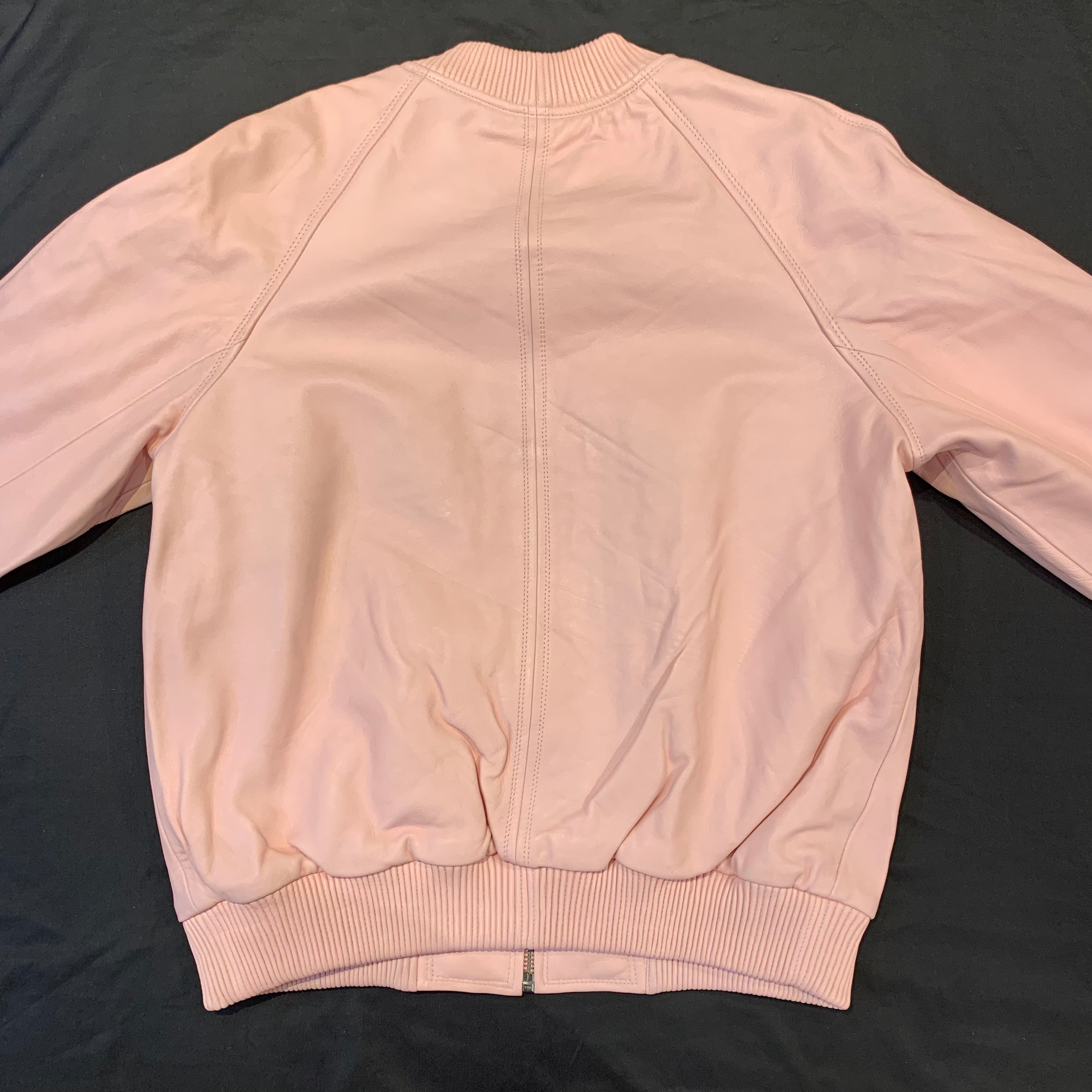 Kashani Men's Pink Salmon Lambskin Varsity Jacket - Dudes Boutique