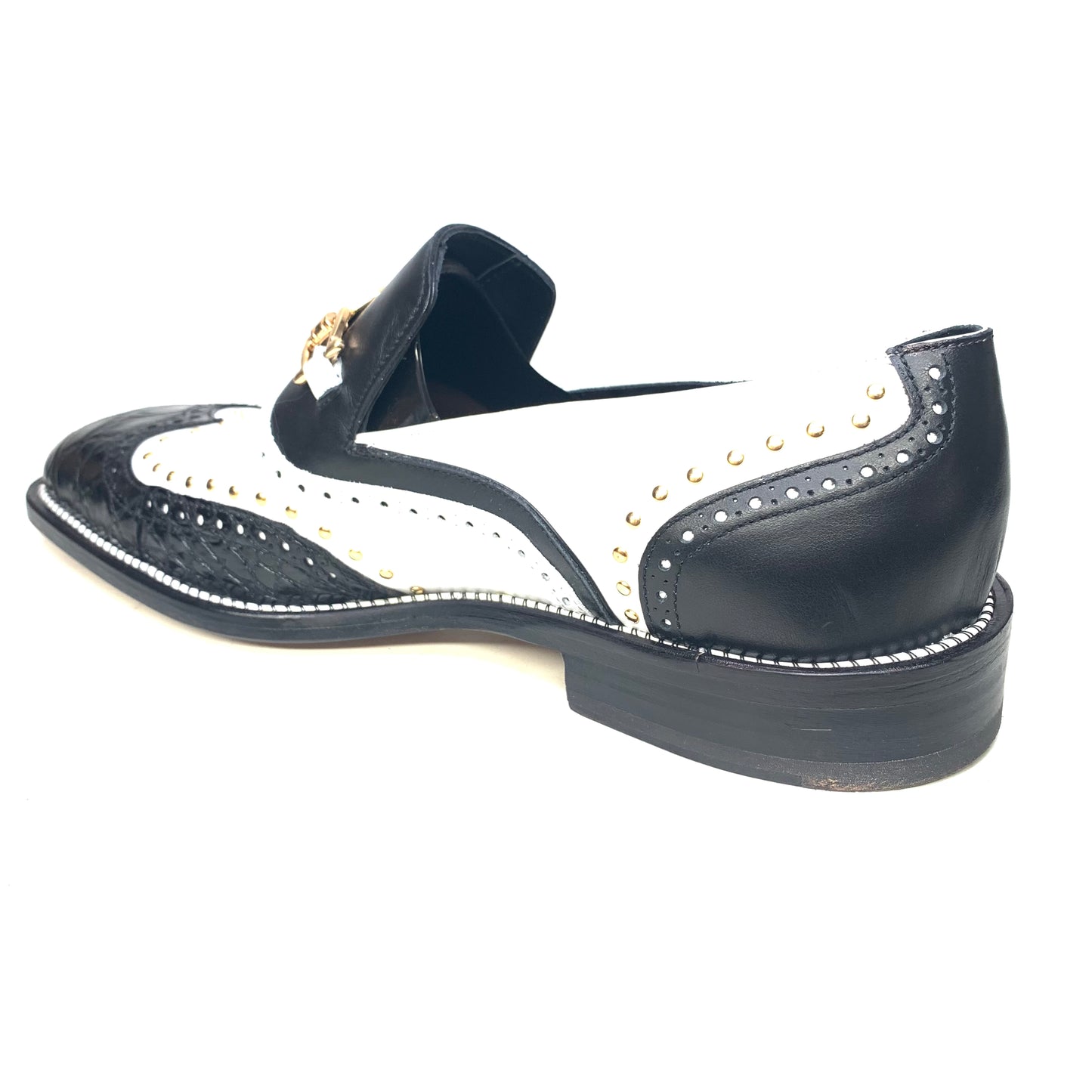 Mauri 30921 Men's  Black White Alligator Studded Loafer - Dudes Boutique