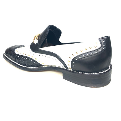 Mauri 30921 Men's  Black White Alligator Studded Loafer - Dudes Boutique