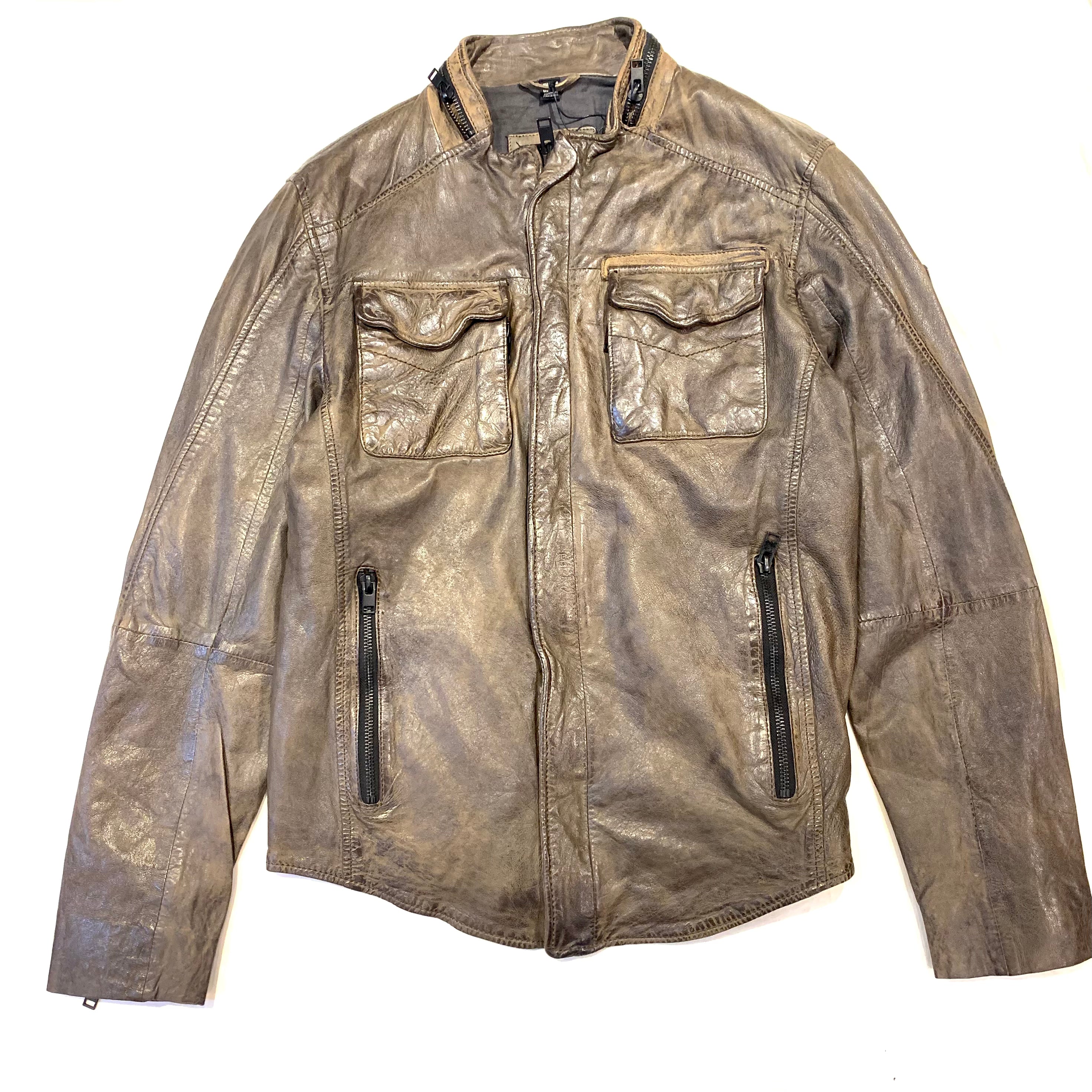 Mauritius Men's Distressed Soft Lambskin Zipper Leather Jacket - Dudes Boutique