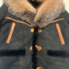 Barya NewYork Black Fox Fur Hooded/ Collar 3/4 Shearling Coat - Dudes Boutique