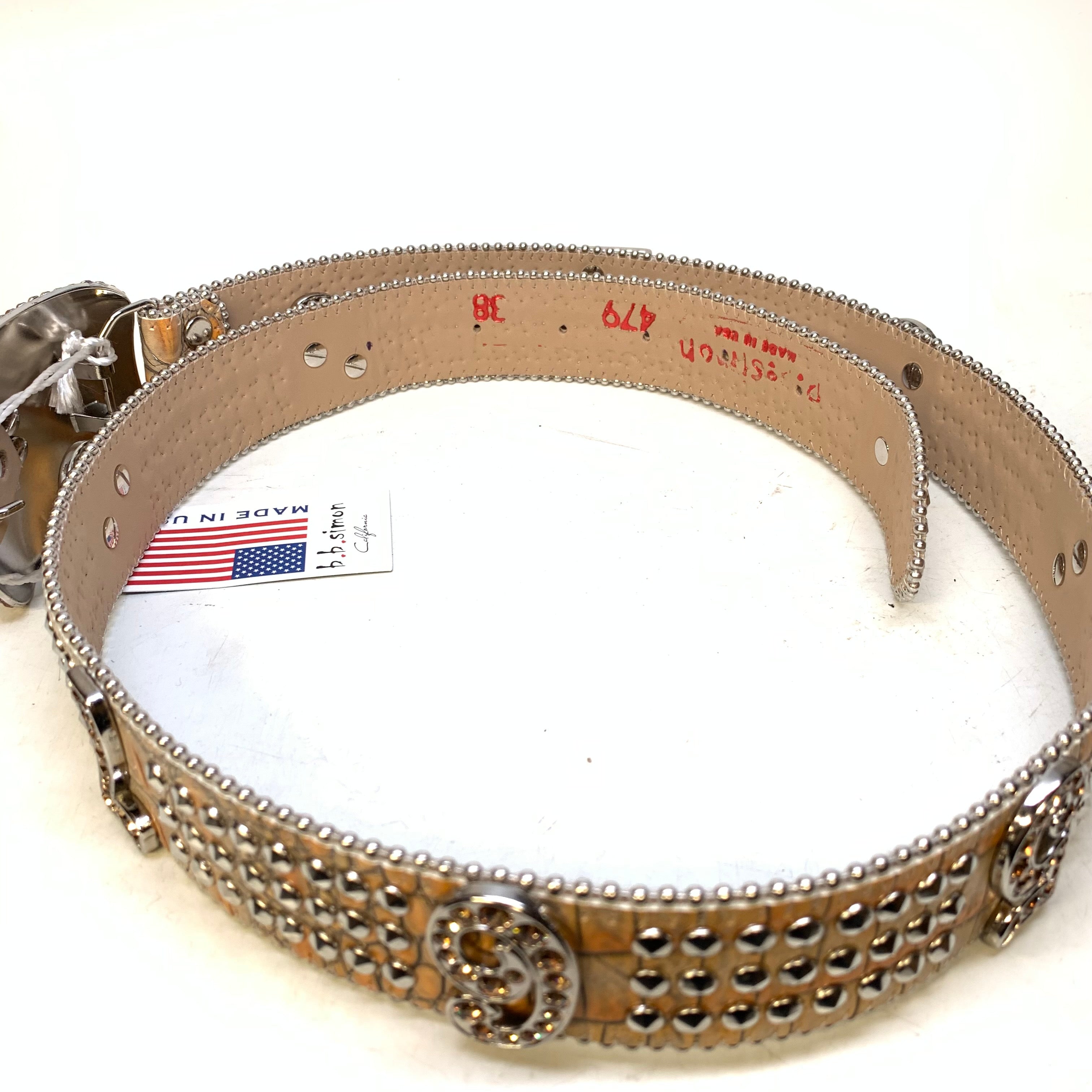 b.b. Simon "Gold Numbers" Studded Crystal Belt - Dudes Boutique