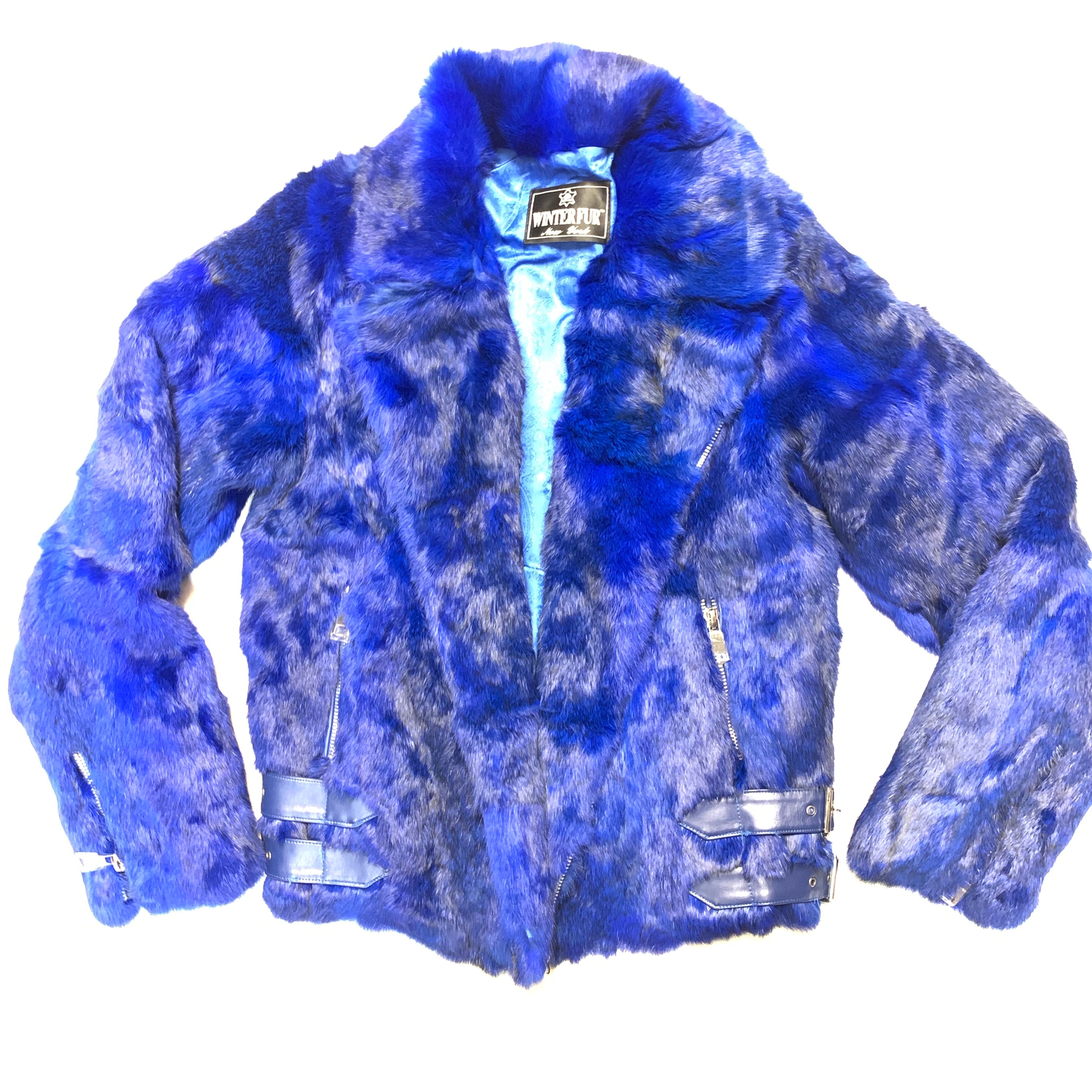 Kashani Blue Rabbit Biker Jacket - Dudes Boutique