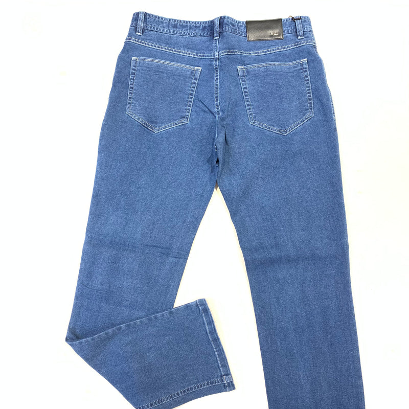 Enzo Men's Alpha-278 Denim Blue High-end Jeans - Dudes Boutique
