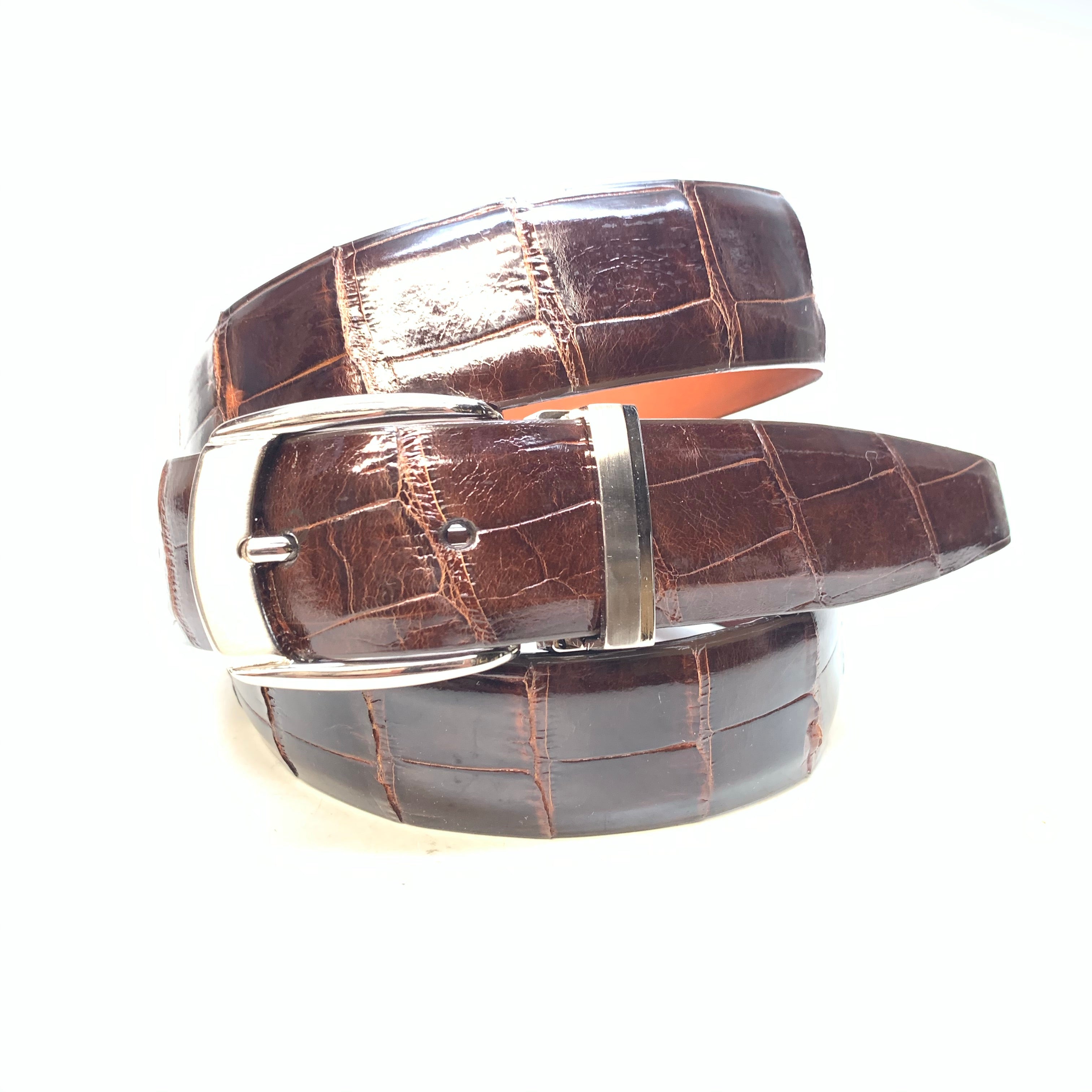 Safari Chocolate Brown Genuine Alligator Body Belt - Dudes Boutique