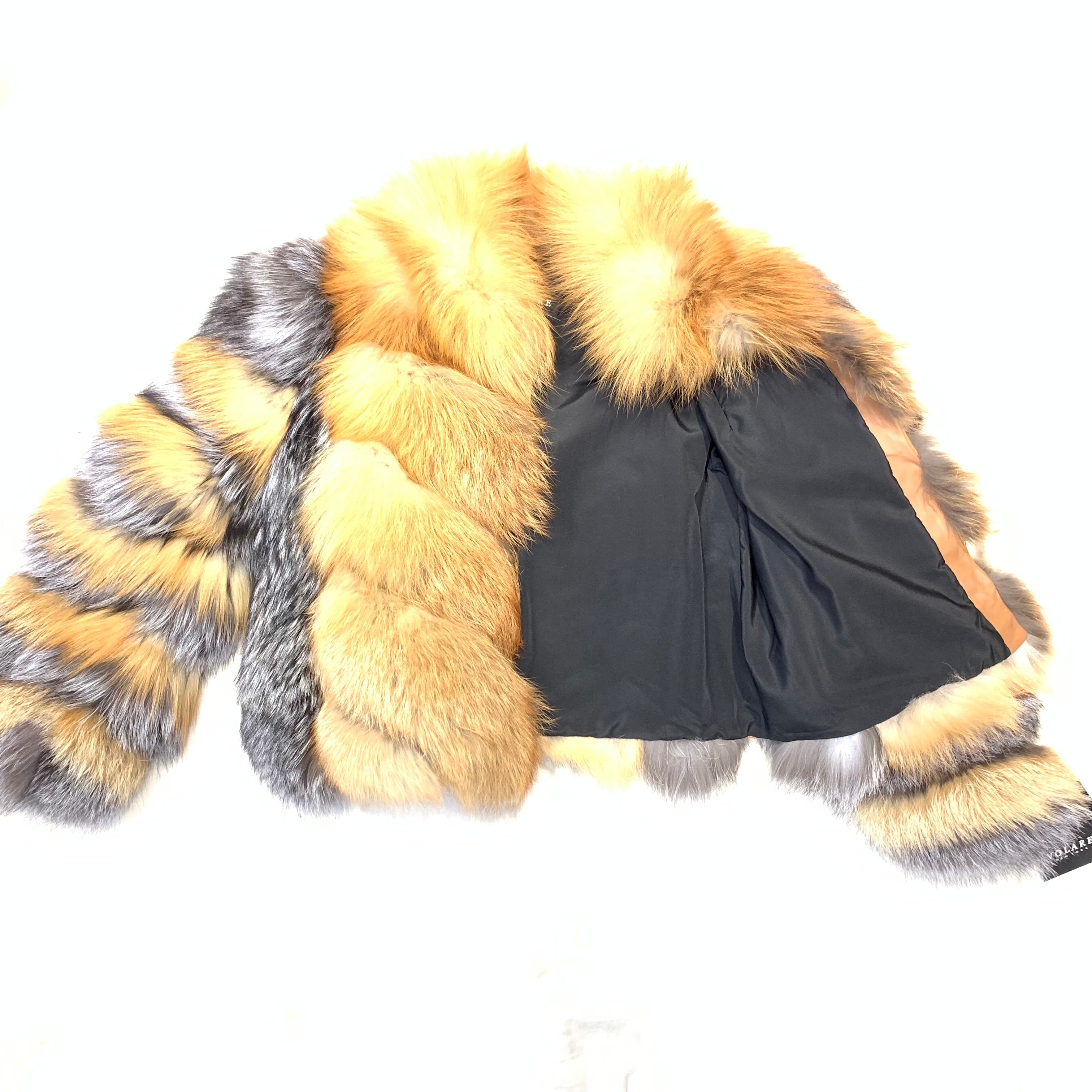 Volare Ladies Two Tone Full Fox Fur Coat - Dudes Boutique